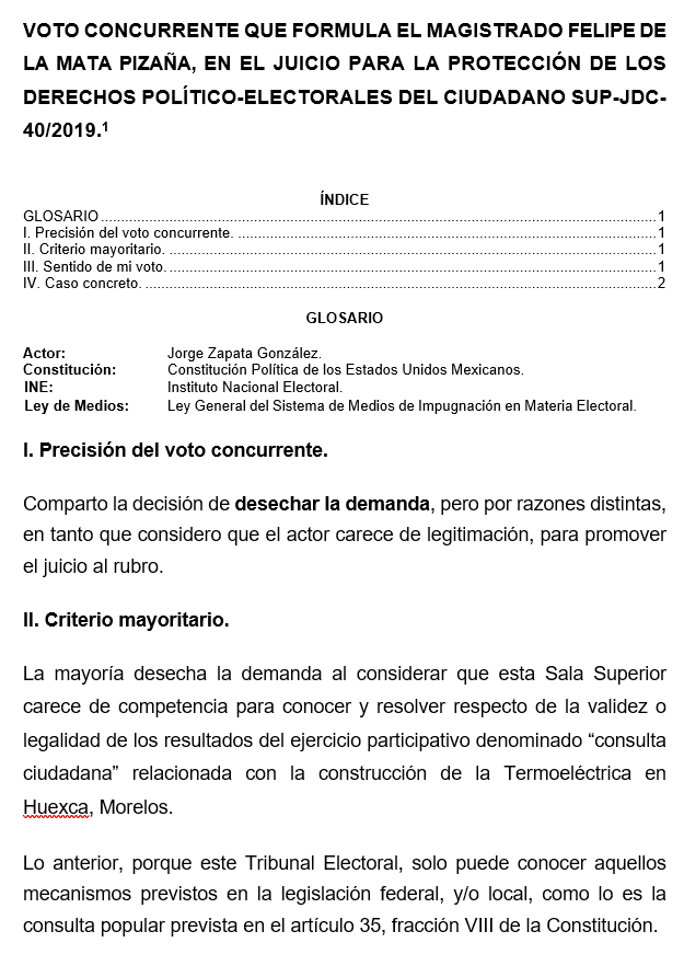 Voto concurrente en el SUP-JDC-40-2019