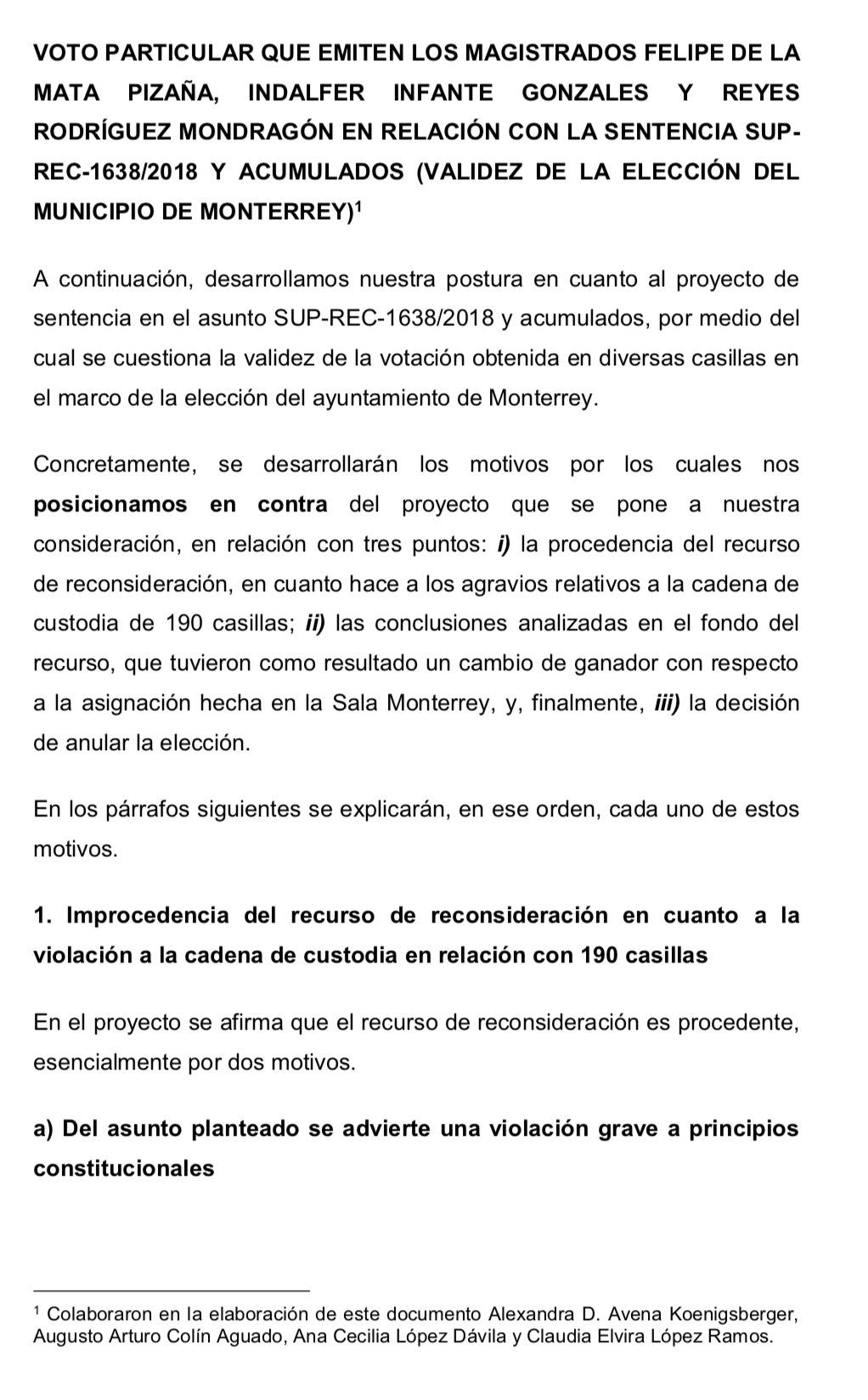 Voto SUP-REC-1638/2018 y acumulados