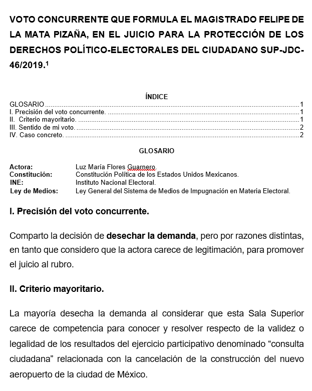 Voto Concurrente en el SUP-JDC-46/2019