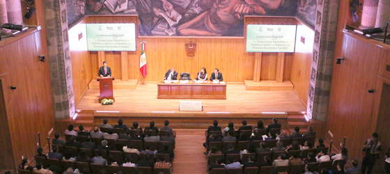 LA SALA REGIONAL GUADALAJARA, EL INSTITUTO ELECTORAL Y DE PARTICIPACIÓN CIUDADANA DE JALISCO Y LA UNIVERSIDAD DE GUADALAJARA REALIZARON CONFERENCIA MAGISTRAL EN EL PARANINFO ENRIQUE DÍAZ DE LEÓN.