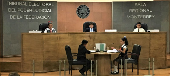 SESIONA EL TRIBUNAL ELECTORAL INFANTIL, EN EL SALÓN DE PLENOS DE LA SALA REGIONAL MONTERREY