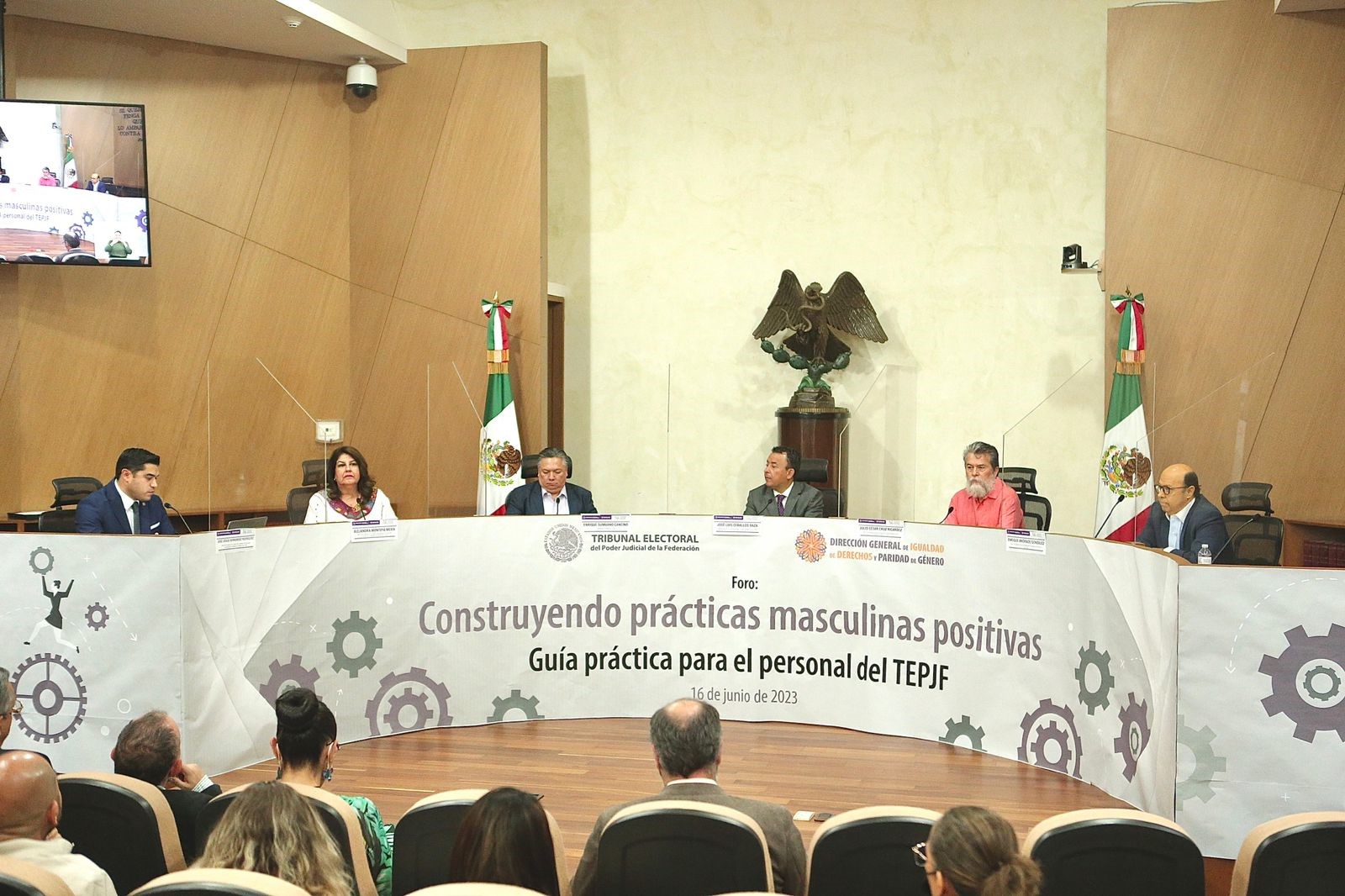 El TEPJF realiza foro Construyendo prácticas masculinas positivas. <br />
Guía práctica para el personal del TEPJF<br />