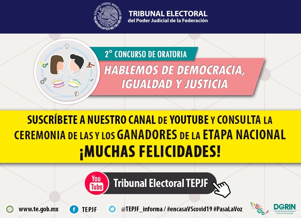 Se realizó la final nacional de la segunda edición del Concurso de Oratoria “Hablemos de Democracia, Igualdad y Justicia” 2020