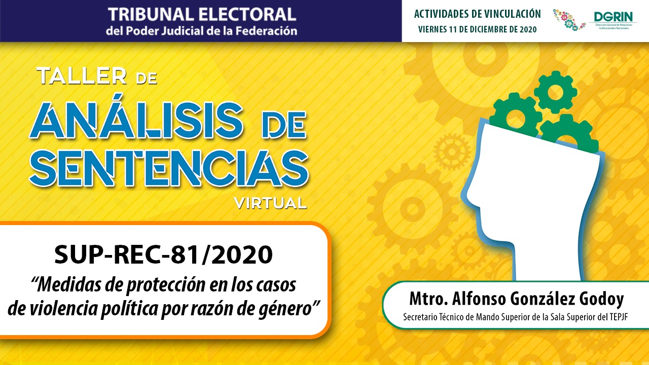 Concluyó la segunda temporada de los Talleres de Análisis de Sentencia Virtuales, con el tema “Medidas de protección en los casos de violencia política por razón de género”