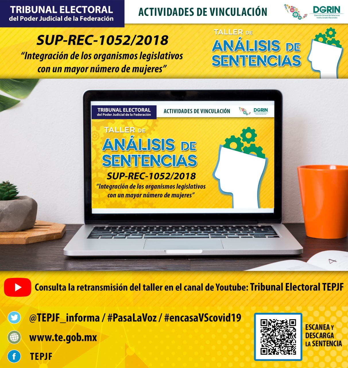 Se desarrolla el tercer Taller de Análisis de Sentencias Virtual “Integración de los organismos legislativos con un mayor número de mujeres”