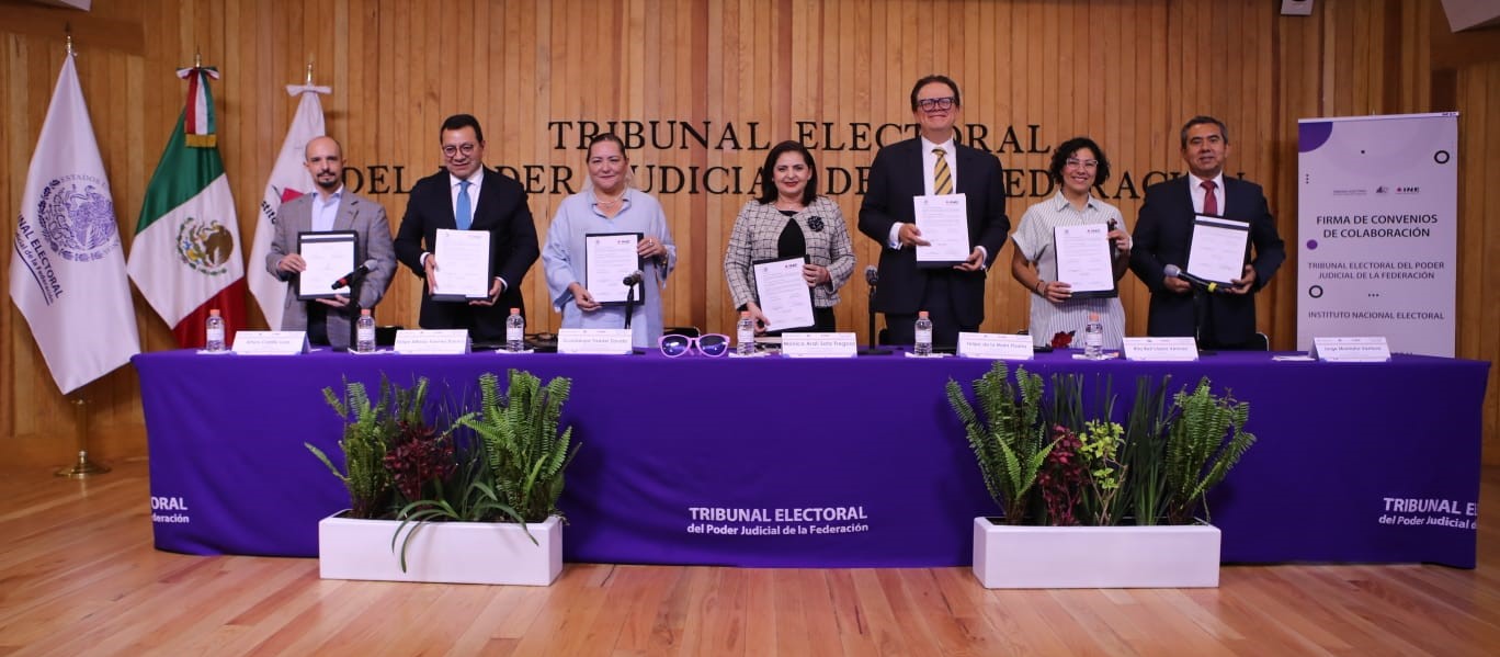 TEPJF e INE firman un convenio histórico para obtener y contabilizar de manera rápida y confiable los resultados de la elección presidencial