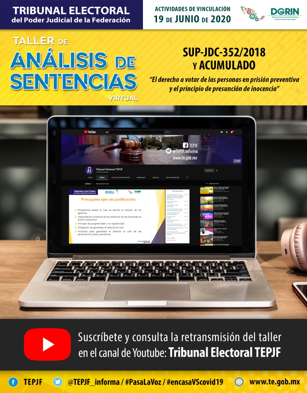 Se desarrolla Taller de Análisis de Sentencias Virtual sobre el derecho al voto en prisión preventiva y el principio de presunción de inocencia