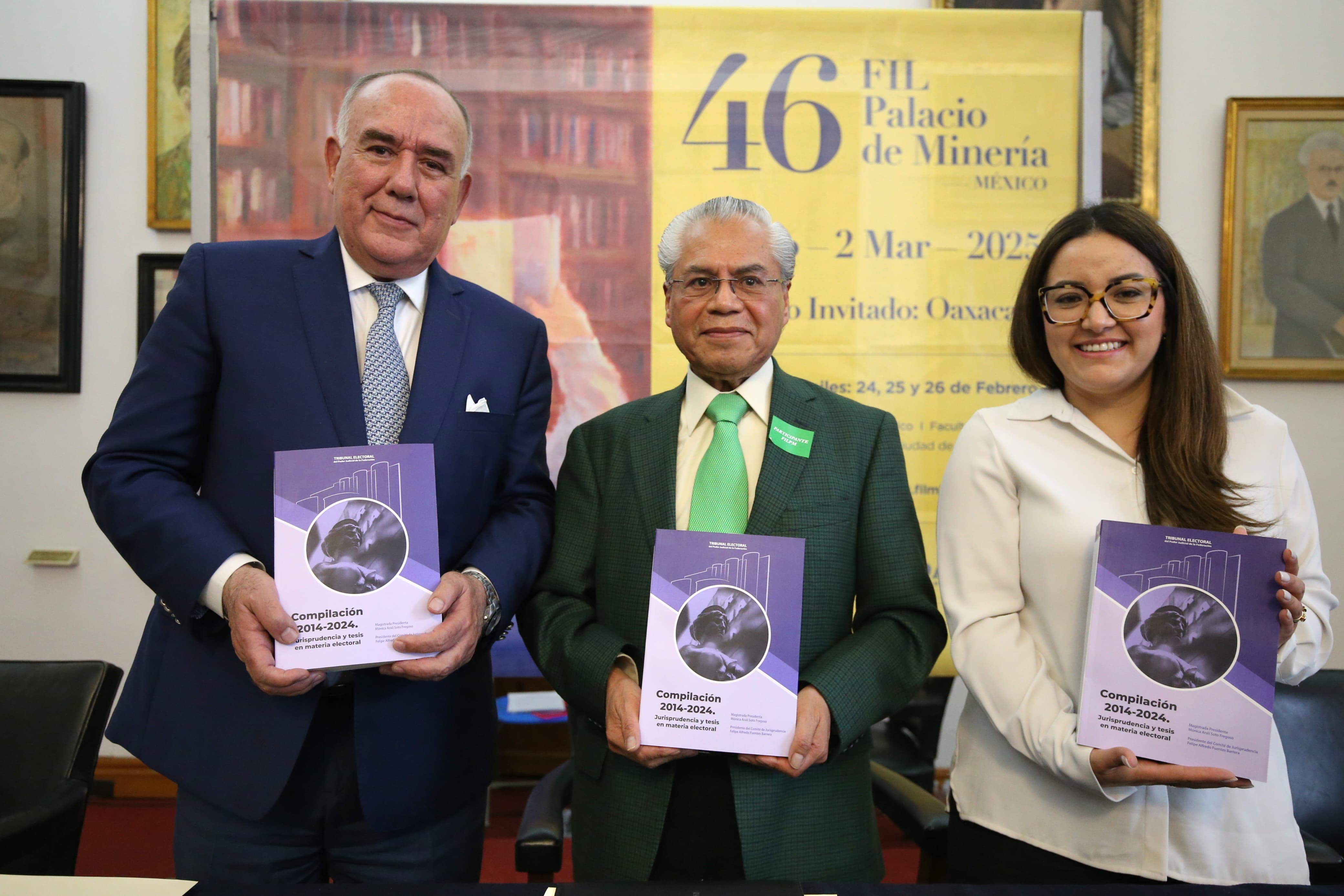 Con la presentación de dos compilaciones de jurisprudencias en materia electoral, inicia el TEPJF su participación en la FIL del Palacio de Minería