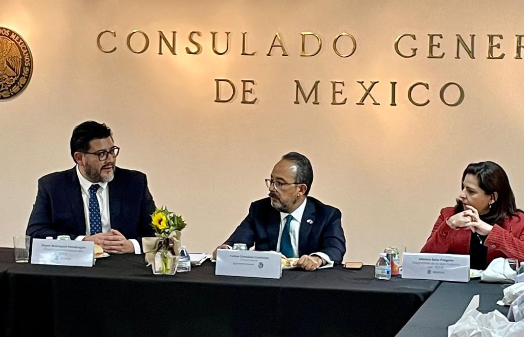 Revisan el TEPJF y el Consulado General de México en San Diego temas electorales en beneficio de la comunidad migrante<br />